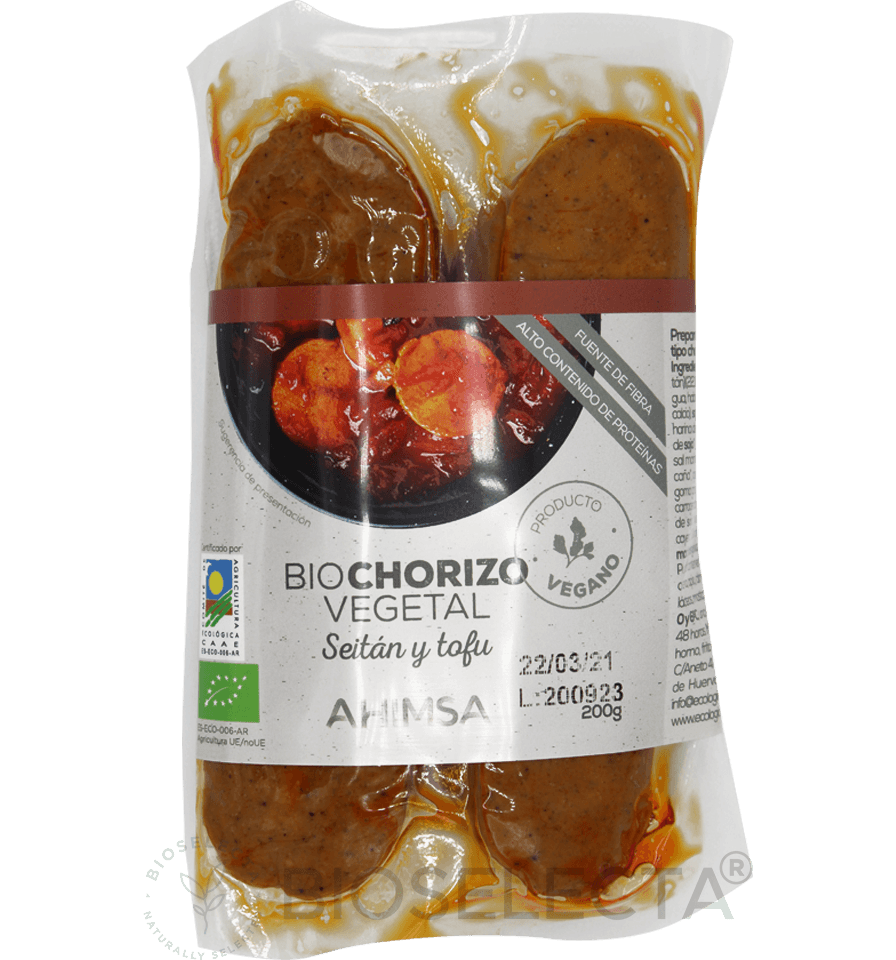 Chorizo seitán tofu 200gr. Bio (Ahimsa. Biosurya) Bioselecta