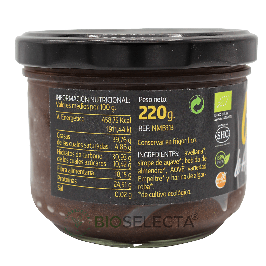 Crema de algarroba y avellana 220 gr. (Naturalmente Bio)