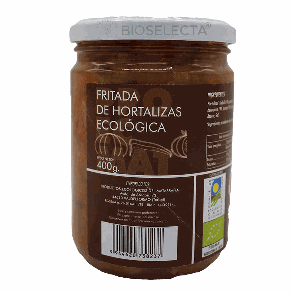 Fritada de hortalizas 400gr. Bio (Valdeltormo, Teruel)