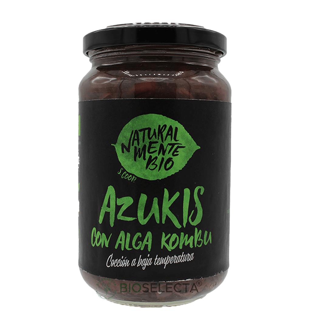 Conserva de azukis con alga kombu 350gr. Bio. (Ráfales, Teruel)