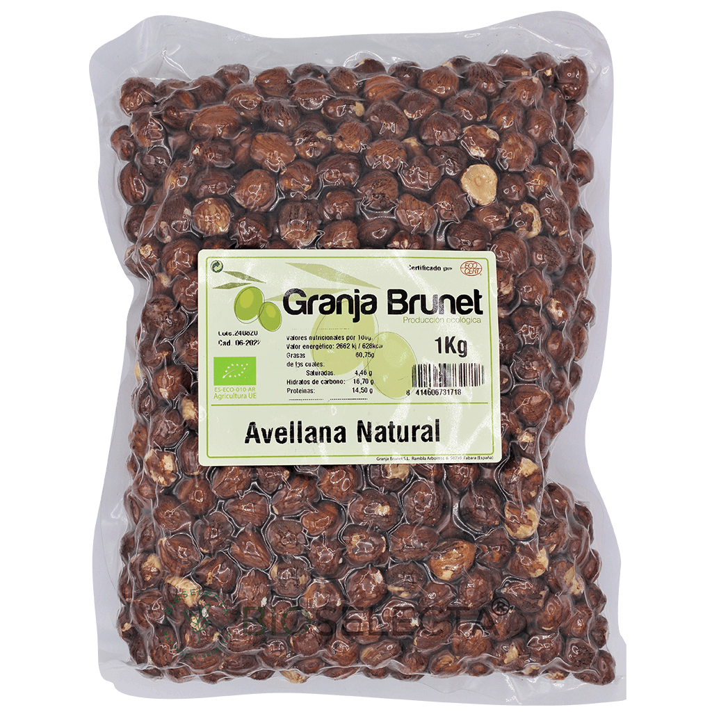 Avellana natural bolsa 1Kg. Bio. (Fabara. Zaragoza)