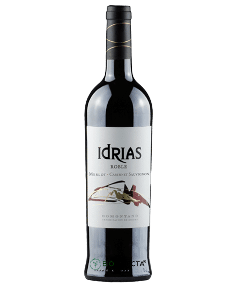 Vino tinto Idrias roble 2017 DO Somontano (Merlot y Cabernet Sauvignon) Bio 