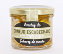 Virutas de conejo escabechado con trufa negra. Peso neto 90 gr.