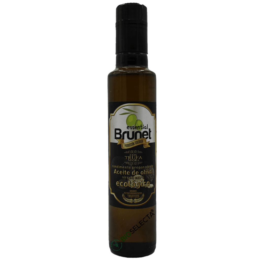 Aceite de oliva virgen extra aromático trufado botella 25cl. Bio. (Fabara. Zaragoza)