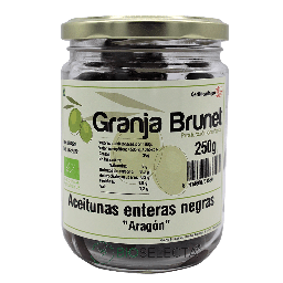 [010901.007] Aceituna negra empeltre, bote 250gr. Bio. (Fabara. Zaragoza)