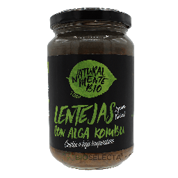 Conserva de lentejas con alga kombu 350gr. Bio. (Ráfales, Teruel)