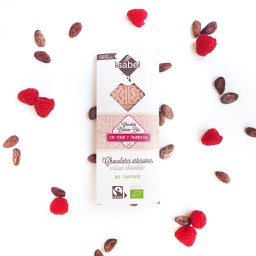 Tableta chocolate blanco yogurt y frambuesas 80gr. Bio. (Alcorisa, Teruel)