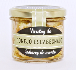 Virutas de conejo escabechado. 130 ml.