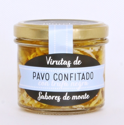 Virutas de pavo confitado con trufa negra. 130 ml.